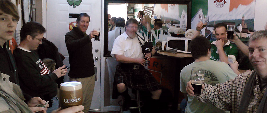 A toast at the Irish Corner Pub